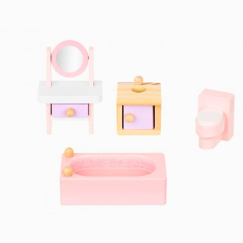 Namještaj za kućicu za lutke Pink White - kupaonica