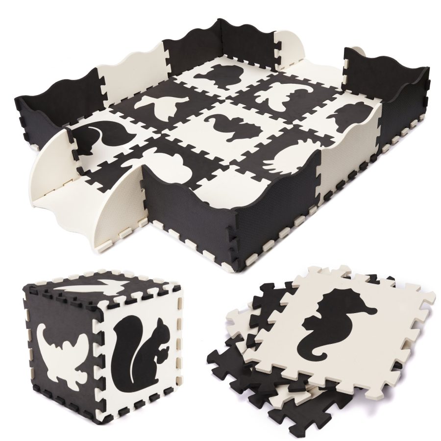 KX6270 Puzzle piankowe mata dla dzieci 25el. czarno-białe 1-6
