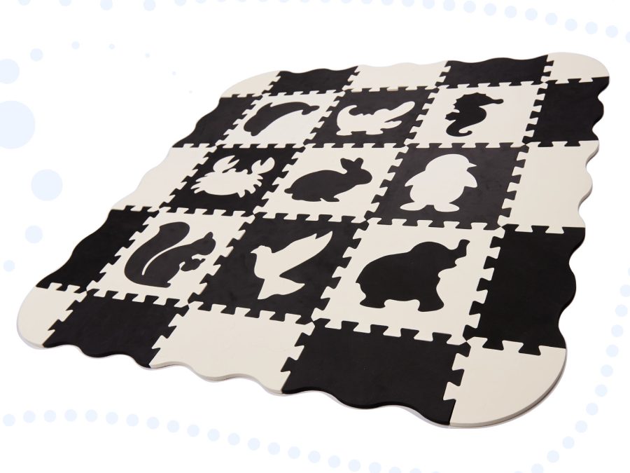 KX6270 Puzzle piankowe mata dla dzieci 25el. czarno-białe 4