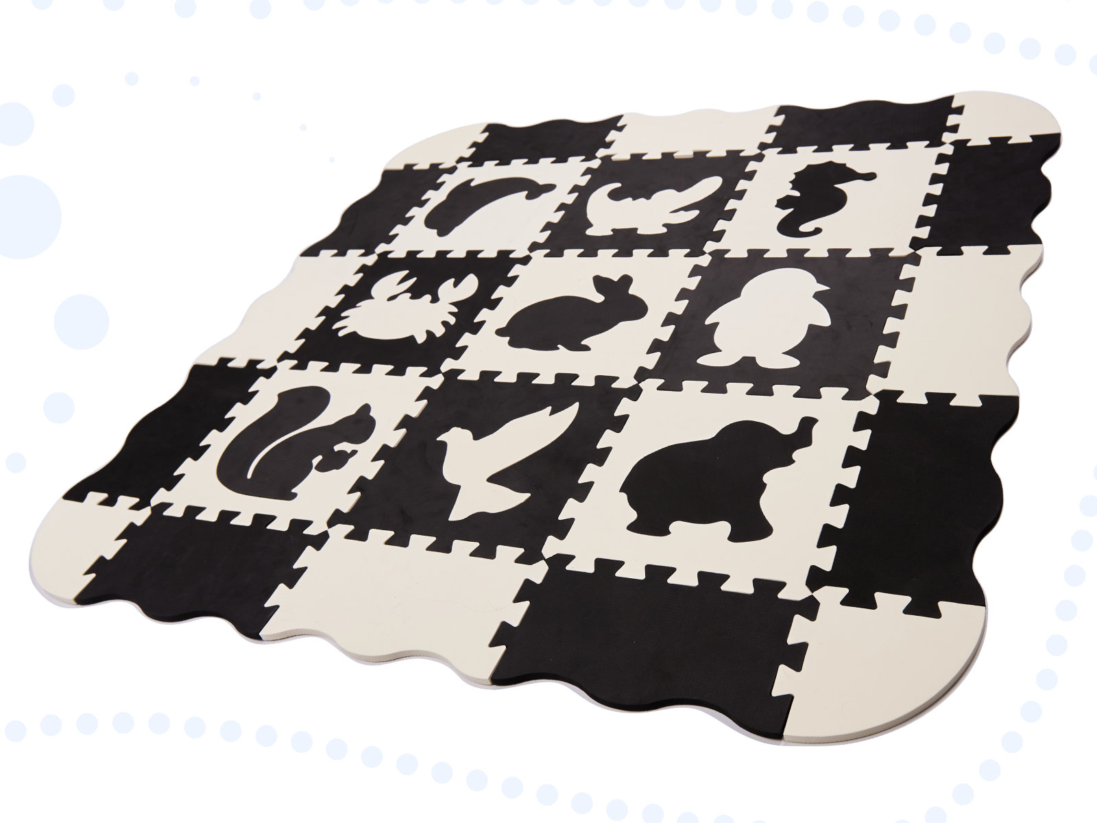 KX6270 Puzzle piankowe mata dla dzieci 25el. czarno-białe 4