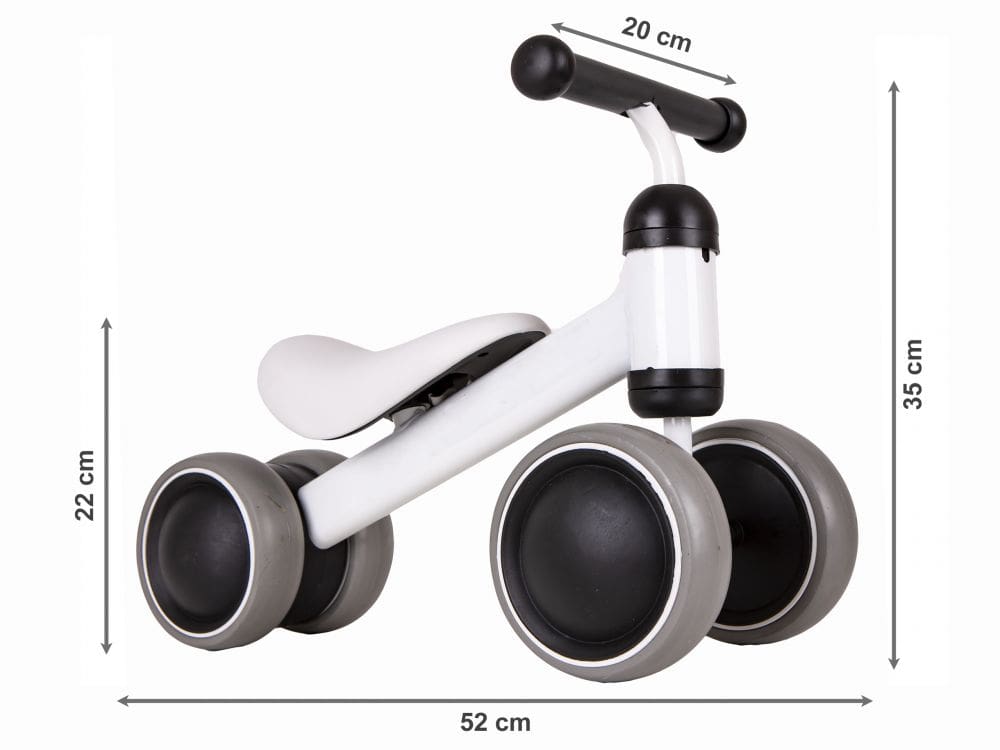 bicikl guralica ecotoys bijeli s dimenzijama