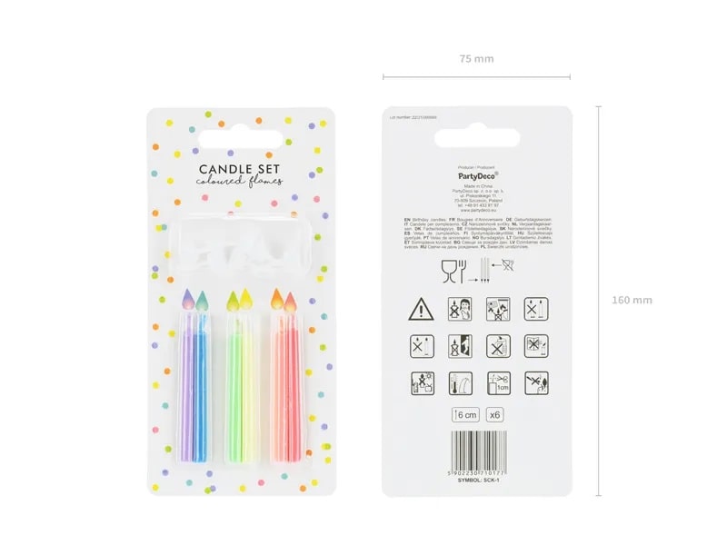 Svjećice 6 kom 6 cm mix boje - pakiranje