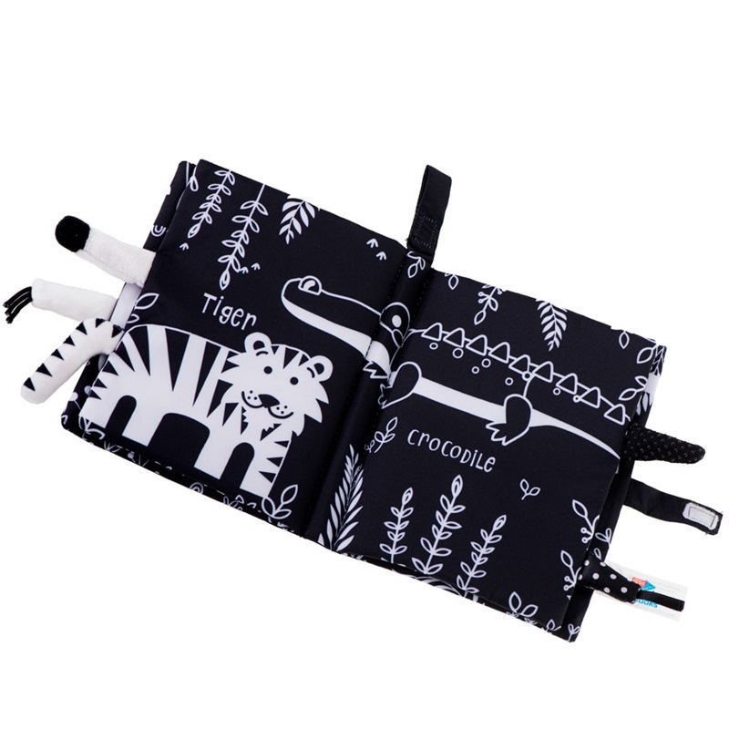 Šuškava senzorna knjižica safari otvorena