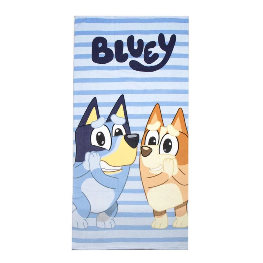 Dječji ručnik za plažu Bluey 70x140 cm s crtama