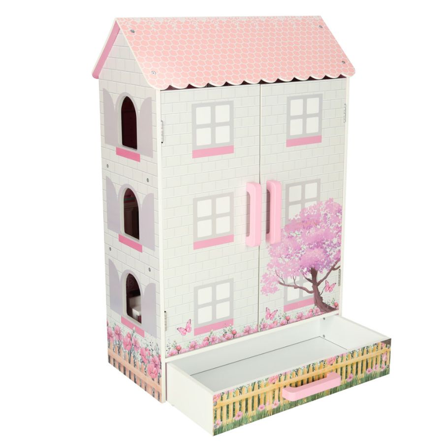 Kućica za lutke Lulilo Papilio pink 80cm, bočni izgled
