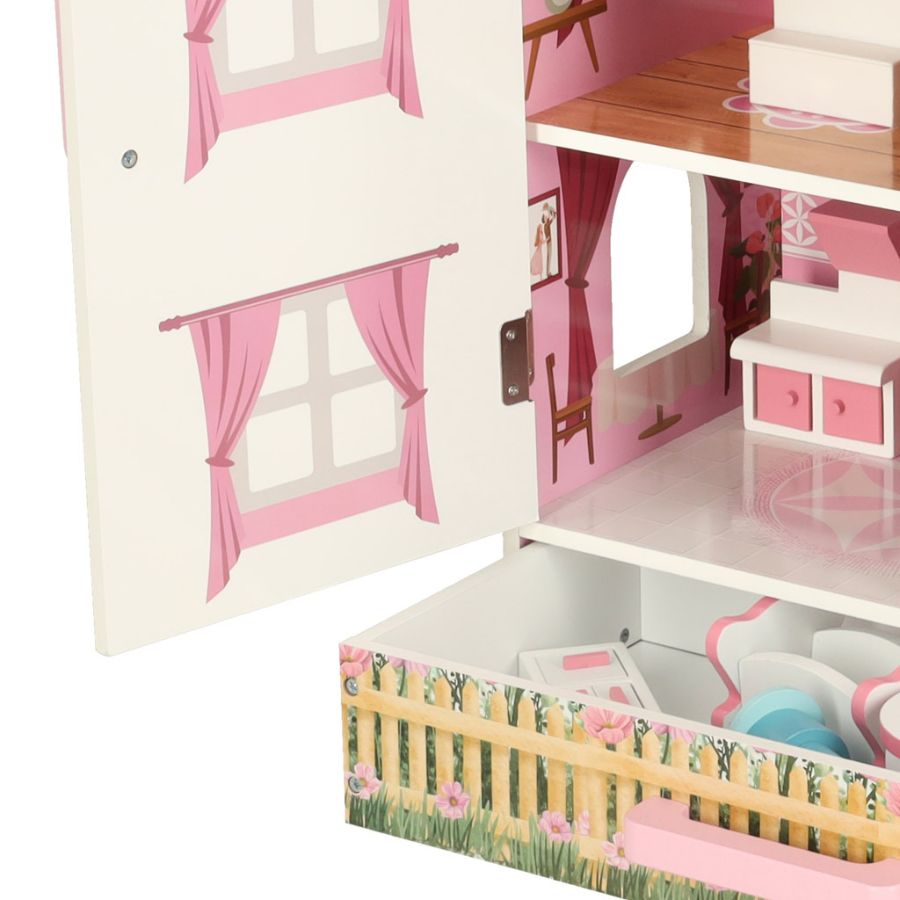 Kućica za lutke Lulilo Papilio pink 80cm, izbliza