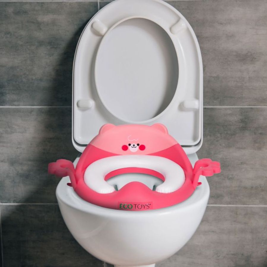 Nastavak za wc školjku za djecu roza, prikaz na wc školjki Nastavak za wc školjku za djecu roza, prikaz na wc školjki