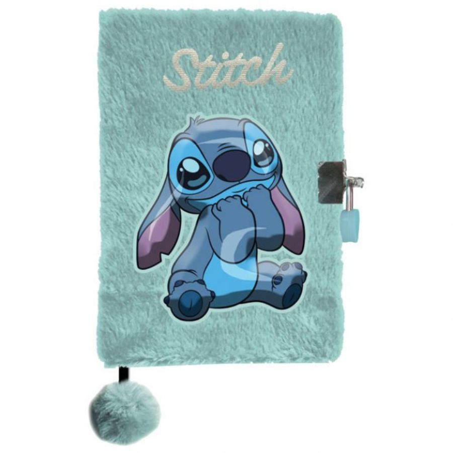 Dnevnik za djecu A5 s ključićem plišani od 96 listova Stitch Paso zeleni