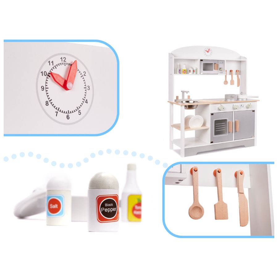 Dječja kuhinja od drva s 82 dodatka