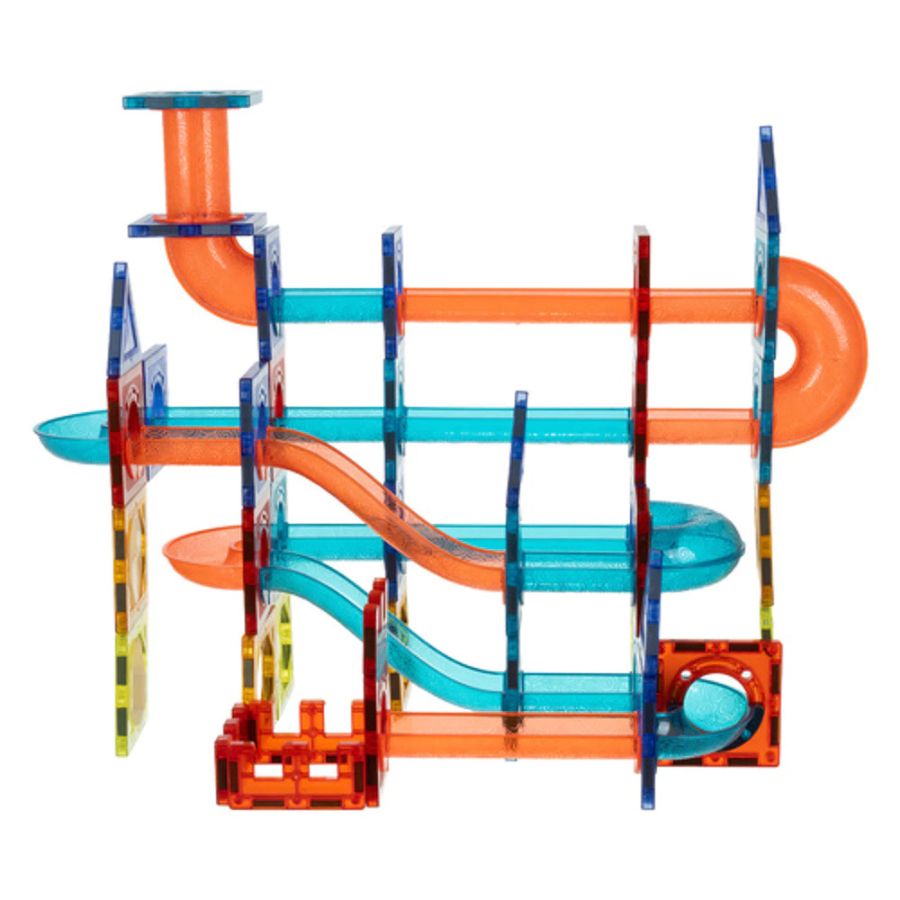 STEM igračka Magnetne kocke – set za slaganje i staze s lopticama 96 kom – Kruzzel