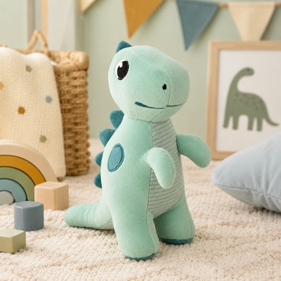 Zeleni plišani dinosaur Dino mekana igračka za bebe 0m+ Zeleni plišani dinosaur Dino mekana igračka za bebe 0m+
